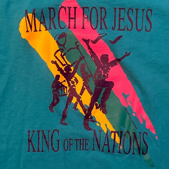 Vintage March for Jesus Double Print Single Stitch Baggy Tee - Picture 3 of 5